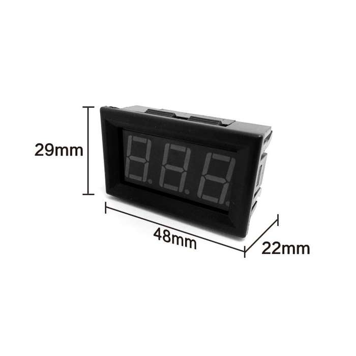 10 PCS 0.56 inch 2 Terminal Wires Digital Voltage Meter with Shell, Color Light Display, Measure Vol