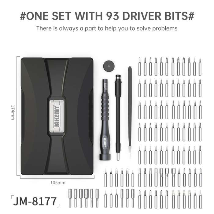 JAKEMY JM-8177 106 in 1 Screwdriver Bit Head Extension Rod Multi-functional Combination Repair Tool