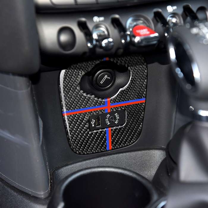 Red Blue Color Car F Chassis Cigarette Lighter Cover Panel Carbon Fiber Decorative Sticker for BMW M