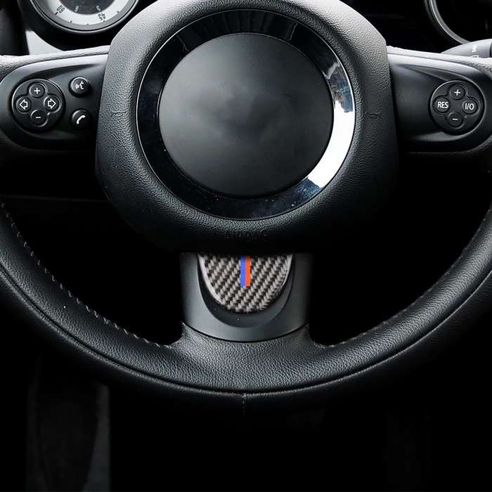 Red Blue Color Car Steering Wheel Carbon Fiber Decorative Sticker for BMW Mini R53 / R55 / R57 / R58