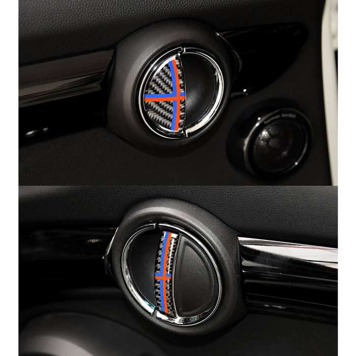 4 PCS Red Blue Color Car F Chassis Door Handle Carbon Fiber Decorative Sticker for BMW Mini Cooper C