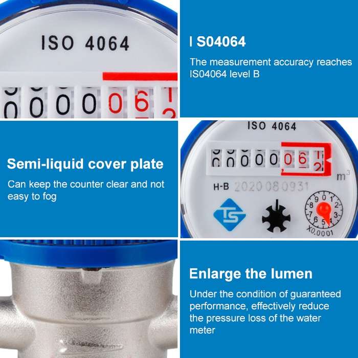 TS-S300E Household Mechanical Rotary-wing Cold Water Meter High-precision Pointer Digital Display Co