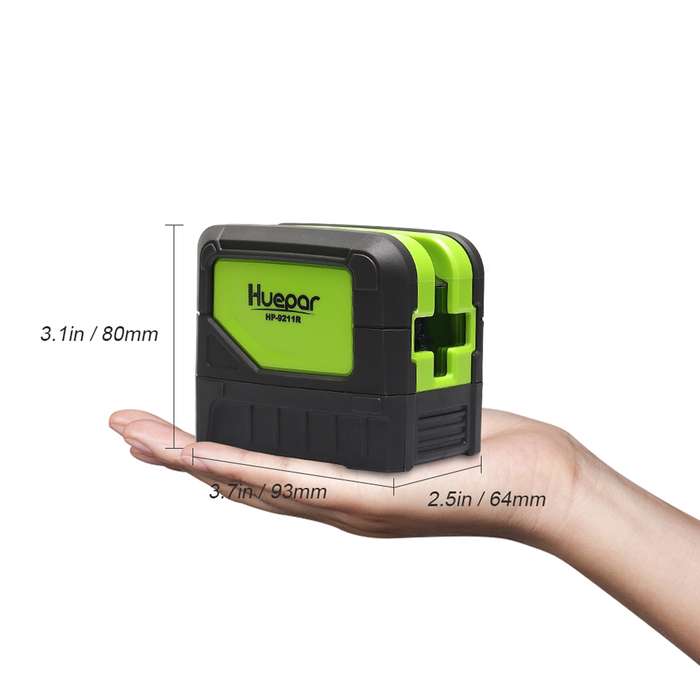 9211R 1V1H 10mW 2 Line 2 Dot Red Beam Laser Level Covering Walls and Floors (Red)