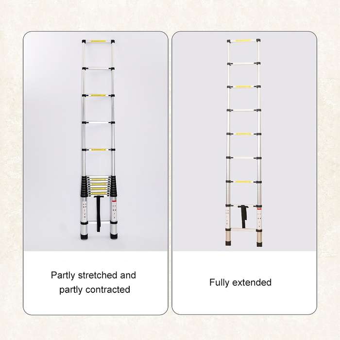 Multifunctional Thickened Aluminum Alloy Single-sided Telescopic Ladder, Size: 2.9m