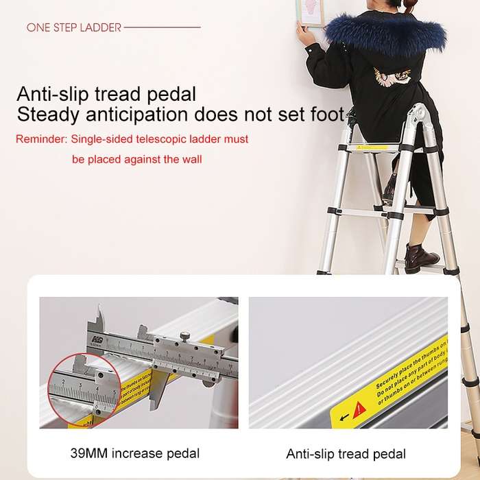 Multifunctional Thickened Aluminum Alloy Single-sided Telescopic Ladder, Size: 3.2m