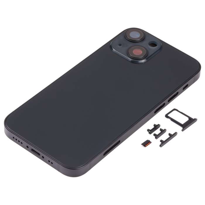 Back Housing Cover with SIM Card Tray & Side  Keys & Camera Lens for iPhone 13 Mini(Black)