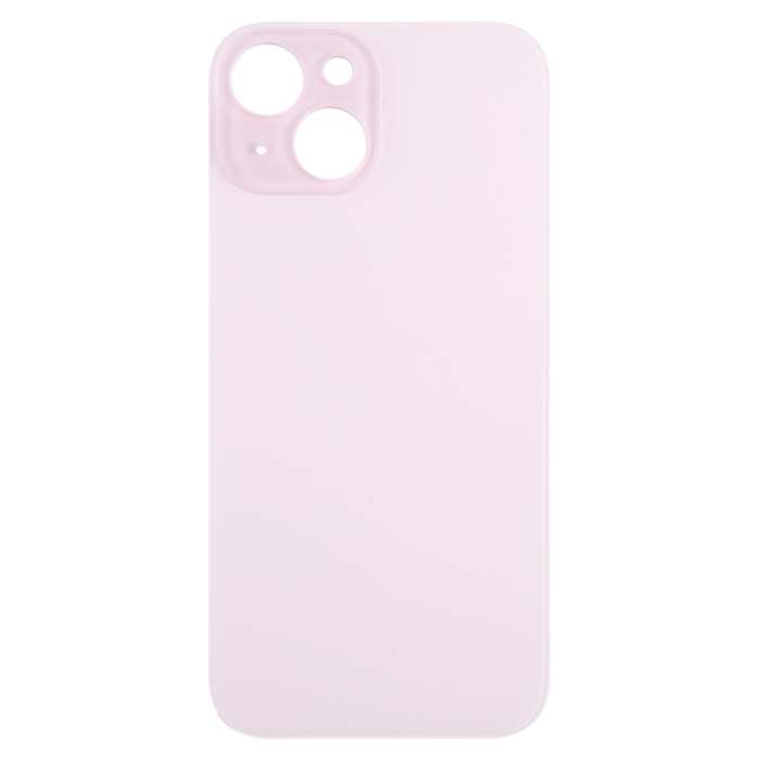 For iPhone 15 Easy Replacement Big Camera Hole Glass Back Battery Cover(Black)