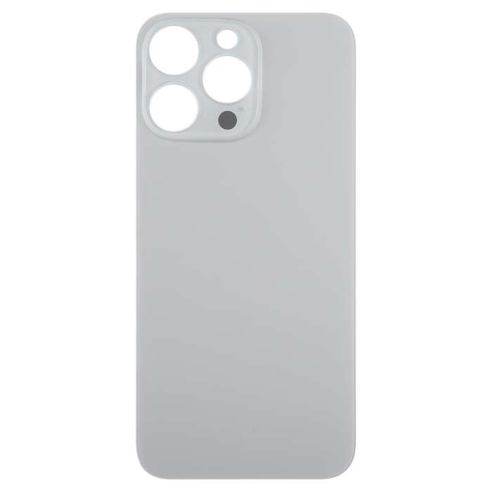 For iPhone 15 Pro Max Easy Replacement Big Camera Hole Glass Back Battery Cover(White)