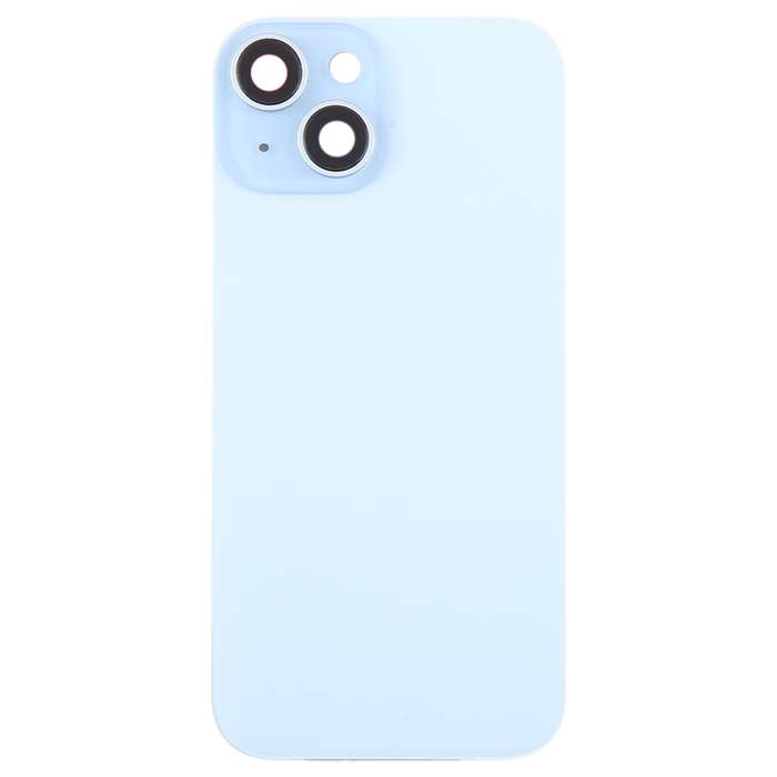For iPhone 15 Plus Glass Battery Back Cover with Camera Lens Cover(Pink)