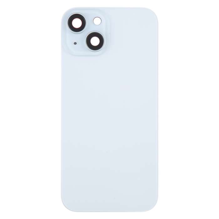 For iPhone 15 Plus Battery Back Cover with Camera Lens Cover + MagSafe Magnet(Blue)