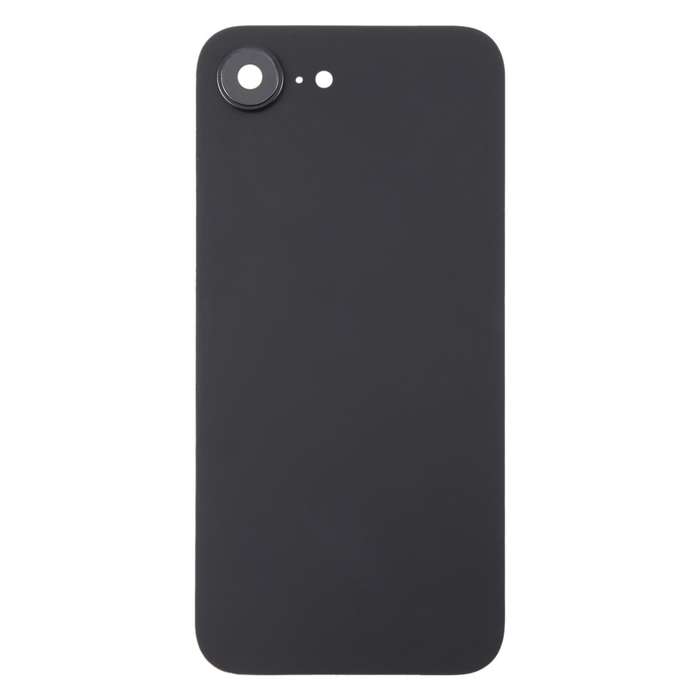 For iPhone 16e Glass Battery Back Cover with Camera Lens Cover(Black)