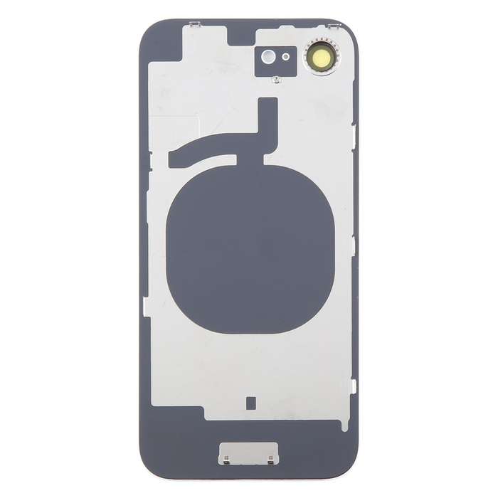 For iPhone 16e Glass Battery Back Cover with Camera Lens Cover(Black)