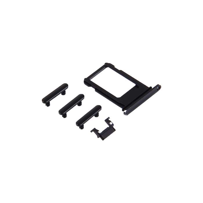 Card Tray + Volume Control Key + Power Button + Mute Switch Vibrator Key for iPhone 7(Black)