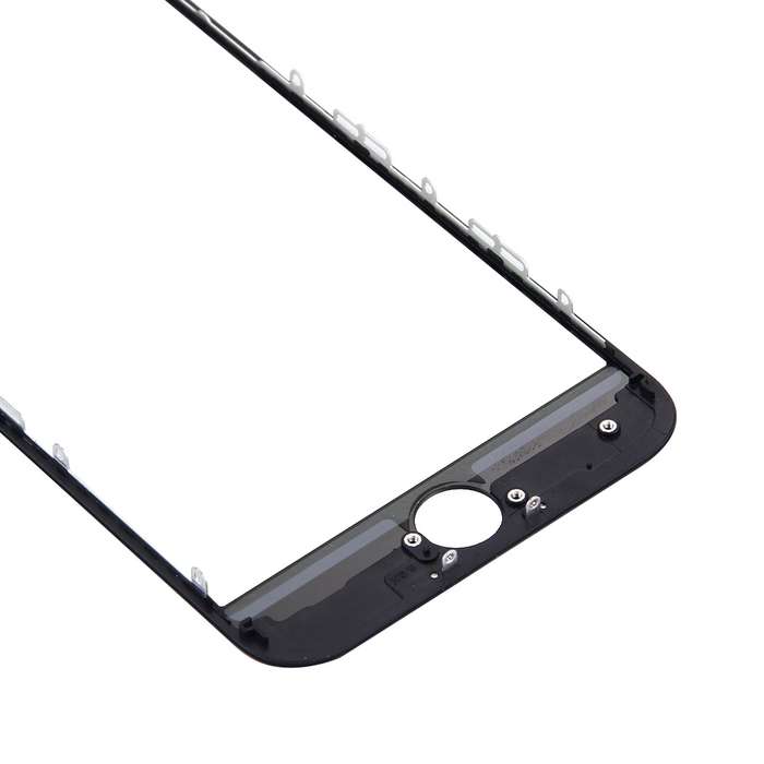 Front Screen Outer Glass Lens with Front LCD Screen Bezel Frame for iPhone 7 (Black)