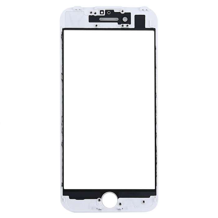 Front Screen Outer Glass Lens with Front LCD Screen Bezel Frame for iPhone 7 (Black)
