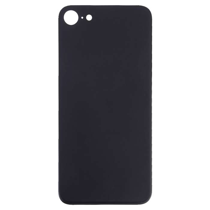 Easy Replacement Big Camera Hole Glass Back Battery Cover with Adhesive for iPhone 8(Black)