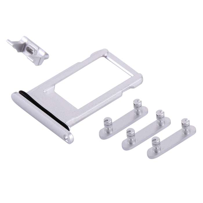 Card Tray + Volume Control Key + Power Button + Mute Switch Vibrator Key for iPhone 8 (Gold)