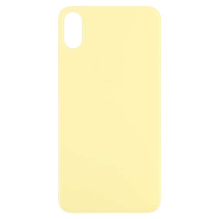 Easy Replacement Big Camera Hole Glass Back Battery Cover for iPhone X / XS(Yellow)