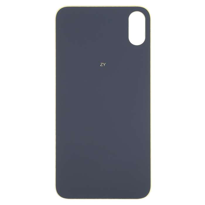 Easy Replacement Big Camera Hole Glass Back Battery Cover for iPhone X / XS(Yellow)