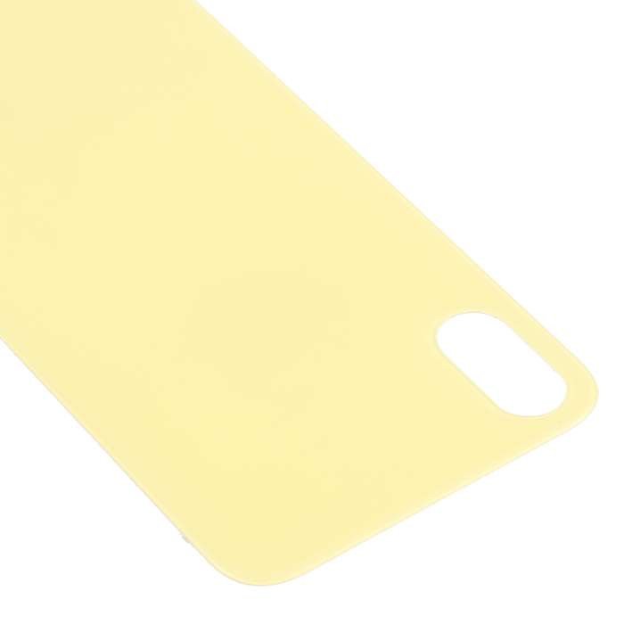 Easy Replacement Big Camera Hole Glass Back Battery Cover for iPhone X / XS(Yellow)