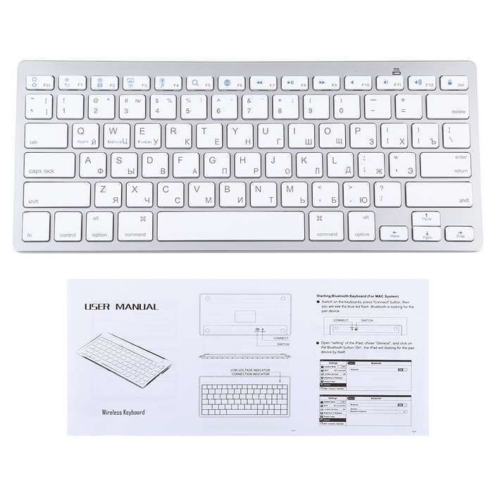 WB-8022 Ultra-thin Wireless Bluetooth Keyboard for iPad, Samsung, Huawei, Xiaomi, Tablet PCs or Smar
