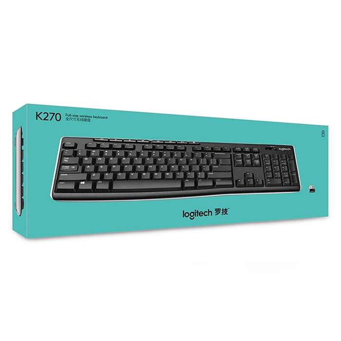 Logitech K270 Single Wireless Ultra-thin Silent Keyboard (Black)