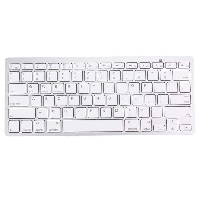 BK-3001 Bluetooth Wireless 78 Keys Ultrathin Keyboard for Windows / iPad / iPhone(Silver)