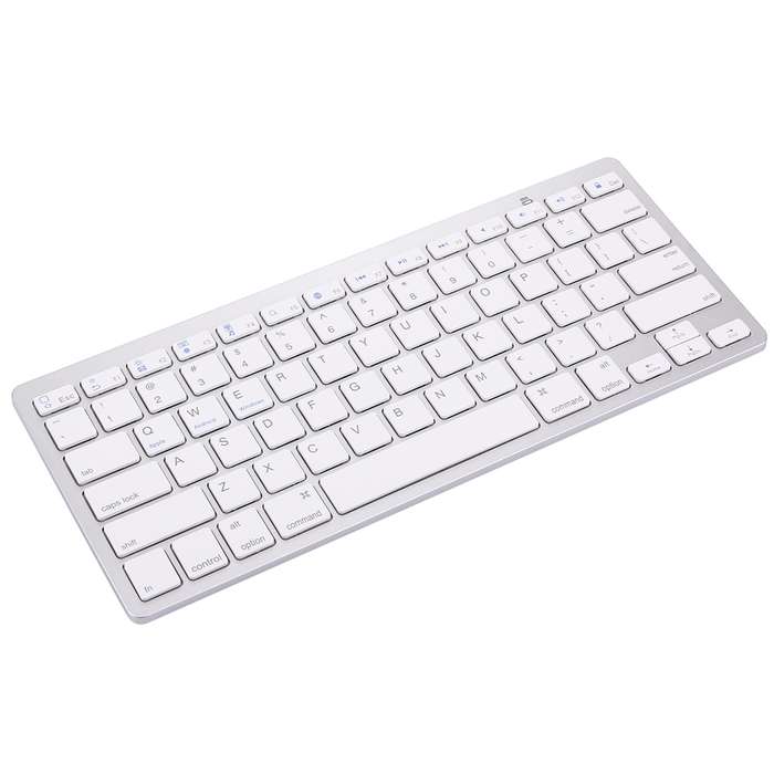 BK-3001 Bluetooth Wireless 78 Keys Ultrathin Keyboard for Windows / iPad / iPhone(Silver)