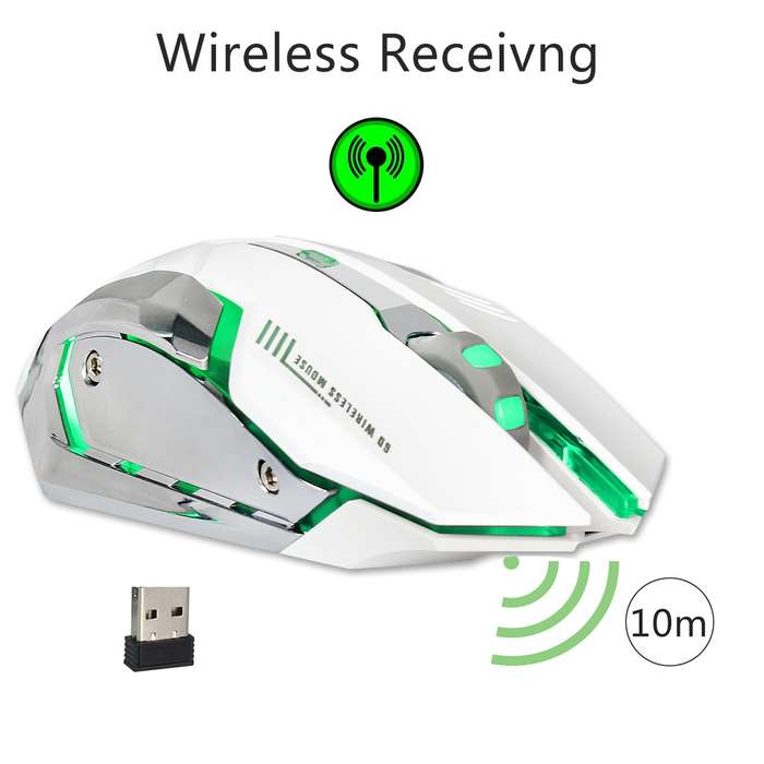 ZERODATE X70 2.4GHz Wireless 6-Keys 2400 DPI Adjustable Ergonomics Optical Gaming Mouse with Breathi