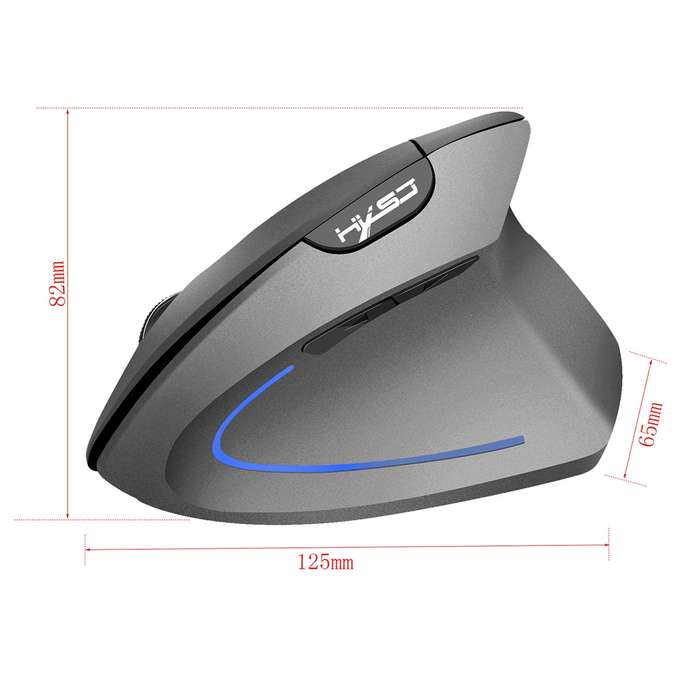 HXSJ T22 2.4GHz Wireless 4-Keys 2400 DPI Adjustable Ergonomics Optical Vertical Mouse