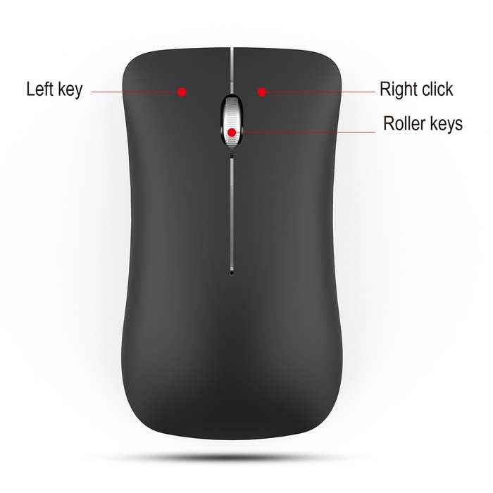 HXSJ T23 Bluetooth + 2.4GHz Wireless Dual Modes 4-Keys 1600 DPI Adjustable Ergonomics Optical Mouse