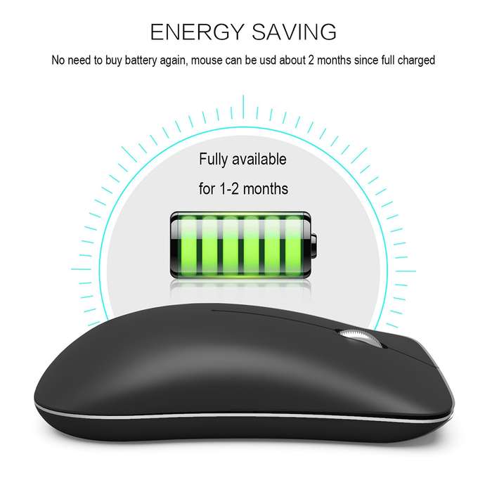 HXSJ T23 Bluetooth + 2.4GHz Wireless Dual Modes 4-Keys 1600 DPI Adjustable Ergonomics Optical Mouse