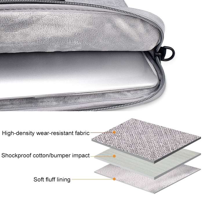 ST03S 15.6 inch Double Side Pockets Wearable Oxford Cloth Soft Handle Portable Laptop Tablet Bag(Na
