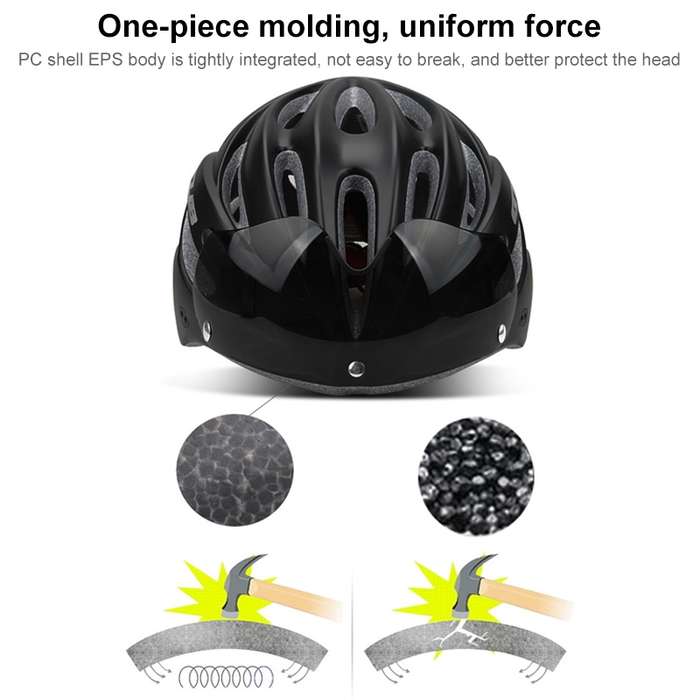 GUB K80 Plus Bike Helmet With Visor And Goggles(Titanium Color)