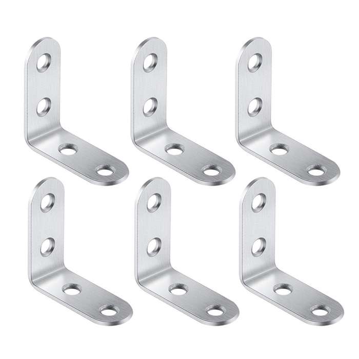 10pcs Stainless Steel 90 Degree Angle Bracket,Corner Brace Joint Bracket Fastener Furniture Cabinet
