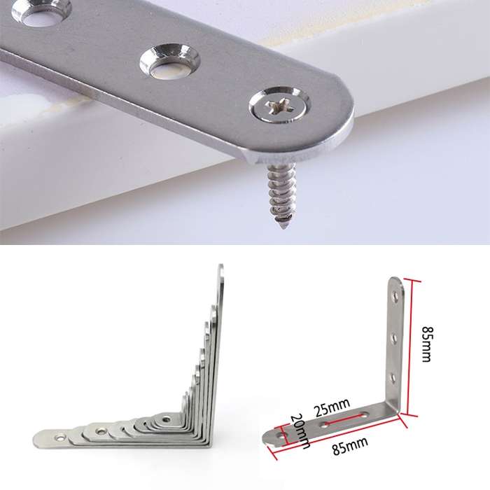 2pcs Stainless Steel 90 Degree Angle Bracket,Corner Brace Joint Bracket Fastener Furniture Cabinet S