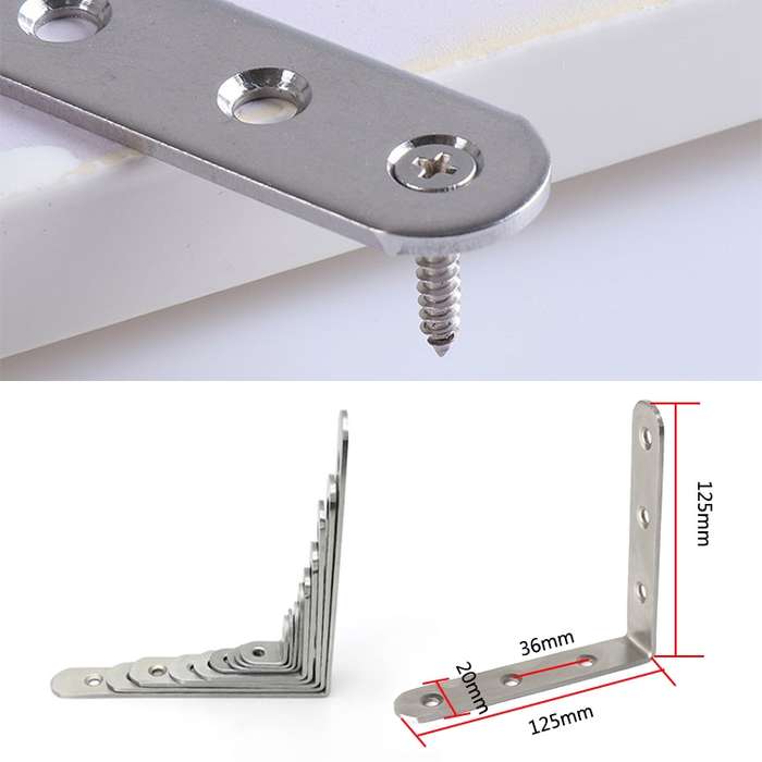 2pcs Stainless Steel 90 Degree Angle Bracket,Corner Brace Joint Bracket Fastener Furniture Cabinet S
