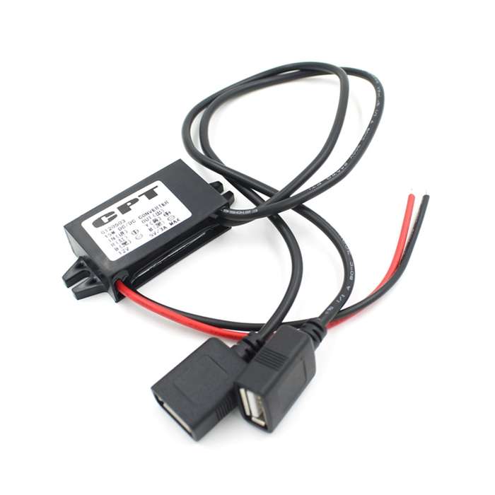 Car Motorcycle Dual USB Car Charger DC 12V To 5V 3A Power Adapter with for Car GPS Tracker DVR, Leng