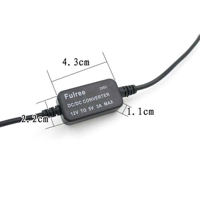 Car Motorcycle Single USB Car Charger DC 12V To 5V 3A Power Adapter for Car GPS Tracker DVR, Length: