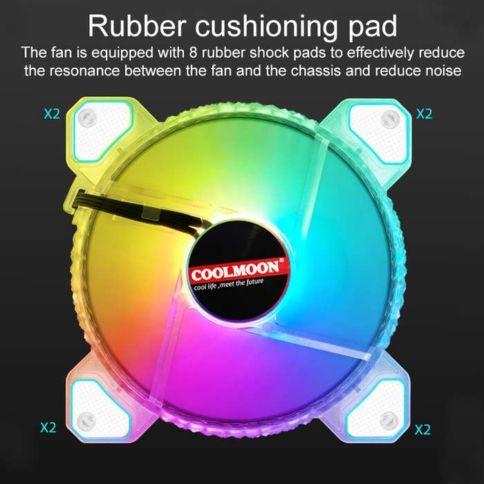 COOLMOON RGB Cooling Fan120mm PWM 6PIN S1 ARGB Fans