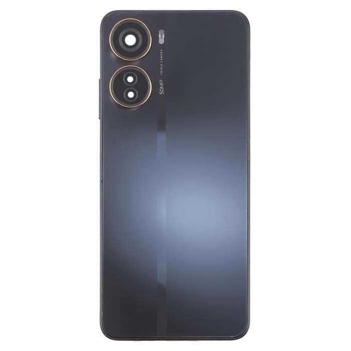 For ZTE Axon 40 Lite Plastic Battery Back Cover with Middle Frame / Camera Lens Cover(Black)