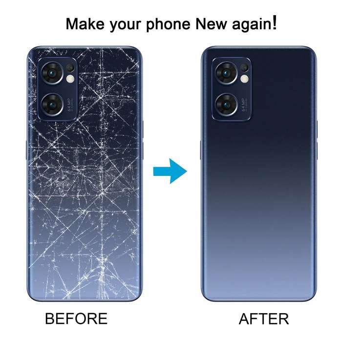 For OPPO Find X5 Lite Battery Back Cover with Middle Frame(Blue)