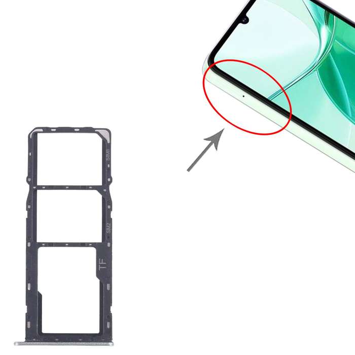 For ZTE Blade A35 SIM Card Tray + SIM Card Tray + Micro SD Card Tray (Black)