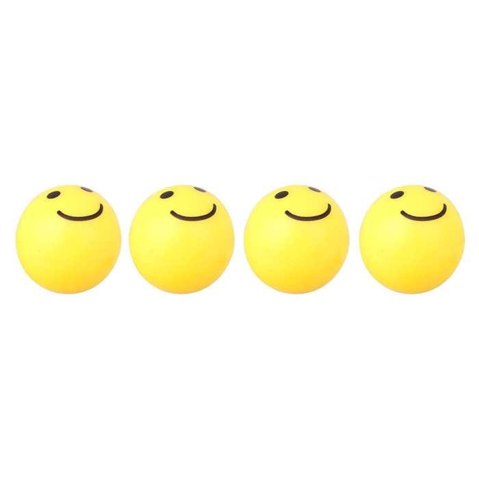 Universal 8mm Smiling Face Pattern Ball Style Plastic Car Tire Valve Caps, Pack of 4