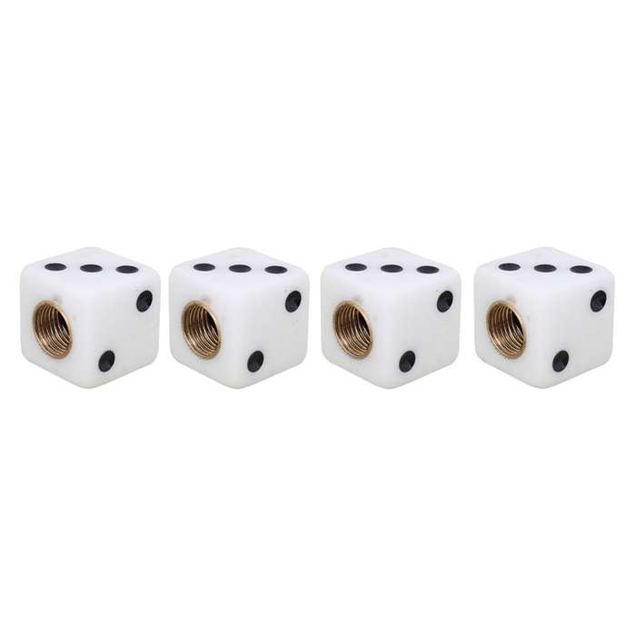 Universal 8mm Dice Style Plastic Car Tire Valve Caps, Pack of 4(Magenta)