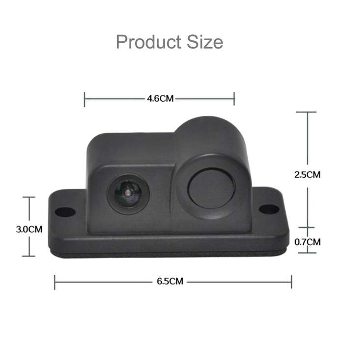 2 in 1 Mini 160 Degrees View Angle Car Rear View Reverse Backup Car Camera with Parking(Black)