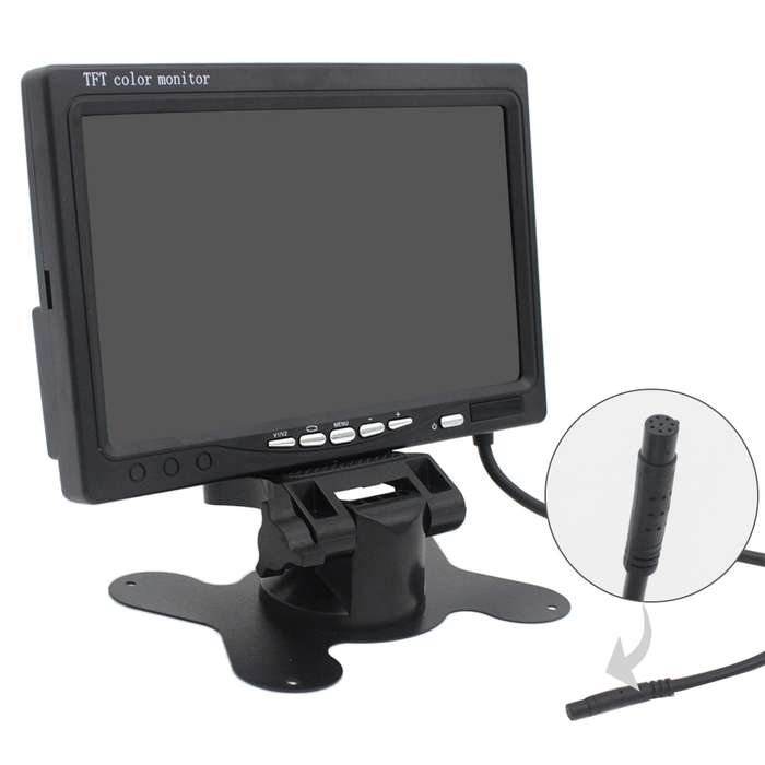 7.0 inch Car Monitor / Surveillance Cameras Monitor with Adjustable Angle Holder & Remote Controller