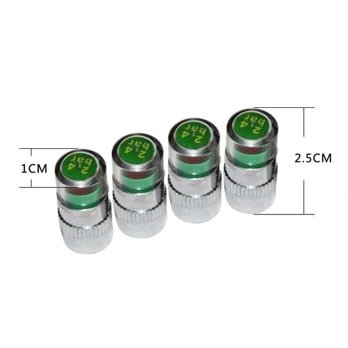 4 PCS 2.4 Bar Tire Pressure Detection Screw Cap