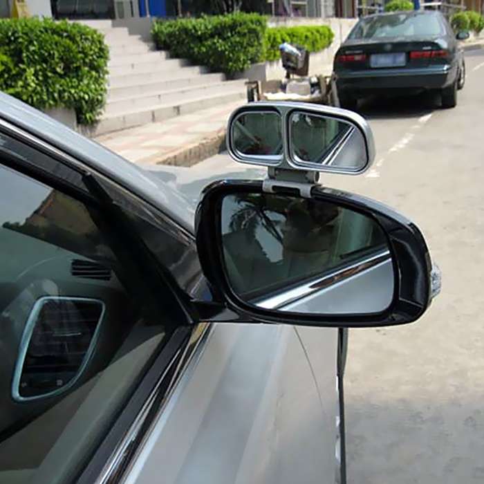 Right Side Rear View Blind Spot Mirror Universal adjustable Wide Angle Auxiliary Mirror(Black)
