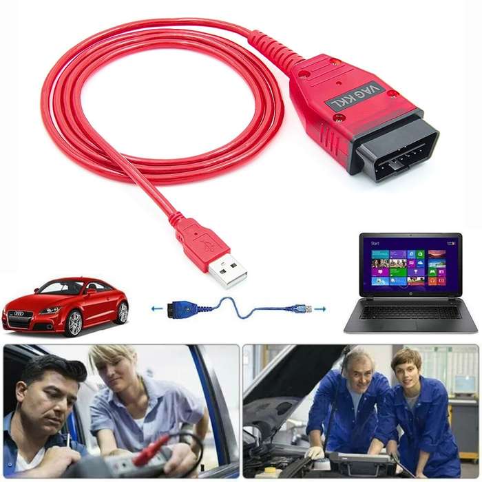 USB 2.0 Diagnostic Cable KKL VAG-COM for VW / Audi 409.1(Red)